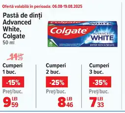 Carrefour Market Pastă de dinți Advanced White, Colgate Ofertă