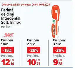 Carrefour Market Periuţă de dinți Interdental Soft, Elmex Ofertă