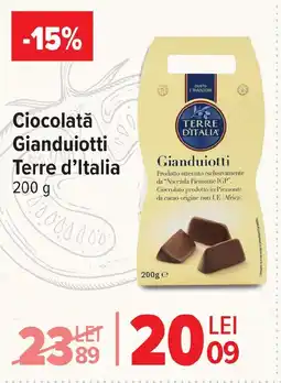 Carrefour Market Ciocolată Gianduiotti Terre d'Italia Ofertă