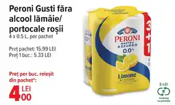Carrefour Market PERONI Gusti făra alcool lămâie/ portocale roşii Ofertă