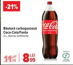 Carrefour Băutură carbogazoasă Coca-Cola/Fanta Ofertă