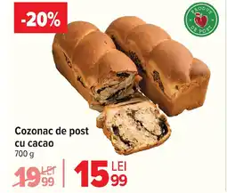 Carrefour Cozonac de post cu cacao Ofertă