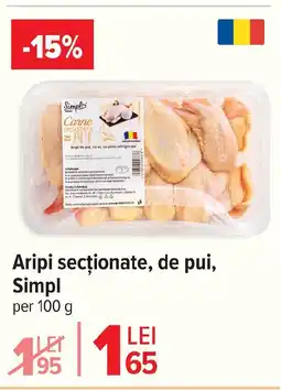 Carrefour Aripi secţionate, de pui, Simpl Ofertă