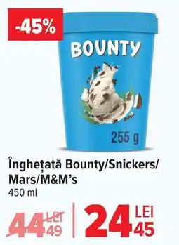 Carrefour îngheţată Bounty/Snickers/ Mars/M&M's Ofertă