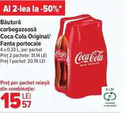 Carrefour Băutură carbogazoasă Coca-Cola Original/ Fanta portocale Ofertă