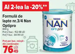 Carrefour Formulă de lapte nr.3/4 Nan Optipro Ofertă