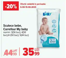 Carrefour Scutece bebe, Carrefour My baby Ofertă