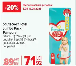 Carrefour Scutece-chiloţel Jumbo Pack, Pampers Ofertă