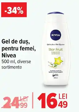 Carrefour Gel de duş, pentru femei, Nivea Ofertă
