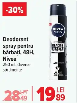 Carrefour Deodorant spray pentru bărbaţi, 48H, Nivea Ofertă