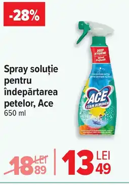 Carrefour Spray soluţie pentru îndepărtarea petelor, Ace Ofertă