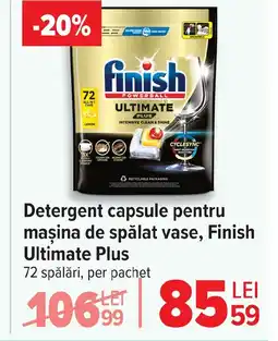 Carrefour Detergent capsule pentru maşina de spălat vase, Finish Ultimate Plus Ofertă