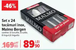 Carrefour Set x 24 tacâmuri inox, Malmo Bergen Ofertă