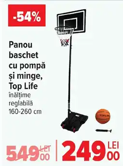 Carrefour Panou baschet cu pompă şi minge, Top Life Ofertă