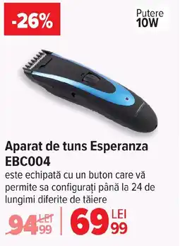Carrefour Aparat de tuns Esperanza EBC004 Ofertă