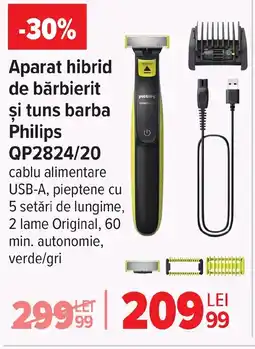 Carrefour Aparat hibrid de bărbierit şi tuns barba Philips QP2824/20 Ofertă