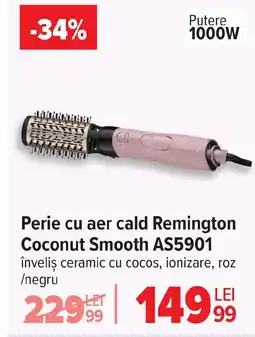 Carrefour Perie cu aer cald Remington Coconut Smooth AS5901 Ofertă