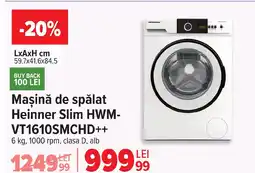 Carrefour Maşină de spălat Heinner Slim HWM- VT1610SMCHD++ Ofertă
