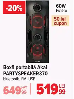 Carrefour Boxă portabilă Akai PARTYSPEAKER370 Ofertă