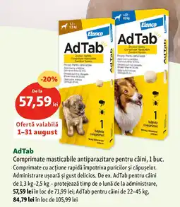 Fressnapf AdTab Comprimate masticabile antiparazitare pentru câini Ofertă