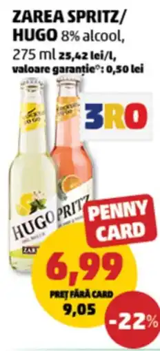 Penny Zarea spritz/ hugo 8% alcool Ofertă