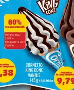Penny Cornetto king cone vanilie Ofertă