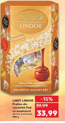 Kaufland LINDT Lindor Praline din ciocolată fină cu umplutură Ofertă