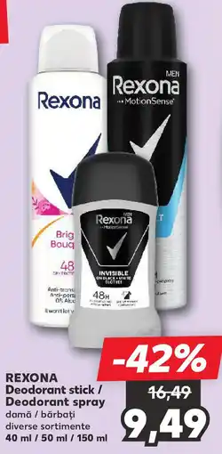 Kaufland REXONA Deodorant stick / Deodorant spray damă / bărbați diverse sortimente Ofertă