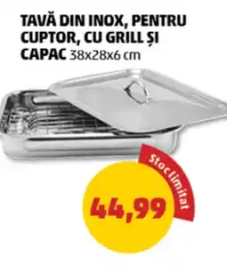 Penny Tavă din inox, pentru cuptor, cu grill și capac Ofertă