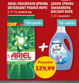 Penny ARIEL Mountain spring detergent pudră rufe+ LENOR awakening balsam rufe Ofertă