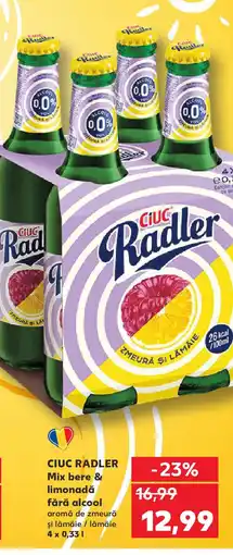 Kaufland CIUC RADLER Mix bere & limonadǎ fără alcool Ofertă