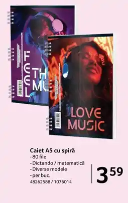 Selgros Caiet A5 cu spirǎ - 80 file Ofertă