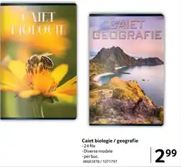 Selgros Caiet biologie / geografie -24 file Ofertă
