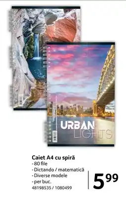 Selgros Caiet A4 cu spirǎ - 80 file Ofertă