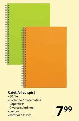 Selgros Caiet A4 cu spirǎ - 60 file Ofertă