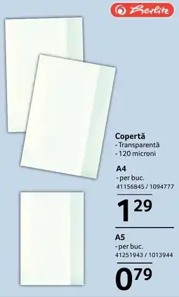 Selgros Copertǎ -Transparentă Ofertă