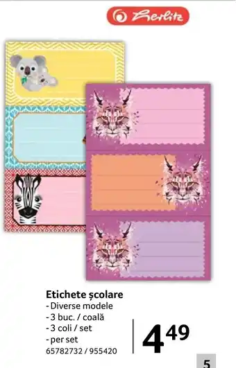 Selgros Etichete şcolare Ofertă