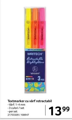 Selgros Textmarker cu vârf retractabil Ofertă