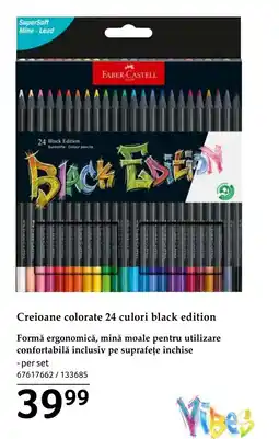 Selgros Creioane colorate 24 culori black edition Ofertă