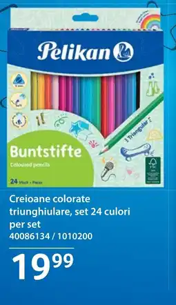 Selgros Pelikan Creioane colorate triunghiulare Ofertă