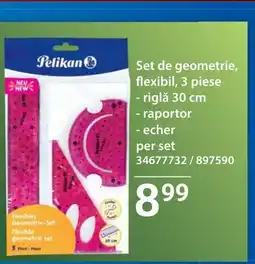 Selgros Pelikan Set de geometrie, flexibil Ofertă
