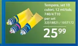 Selgros Tempera, set 10 culori, 12 ml/tub, 740/4T10 Ofertă