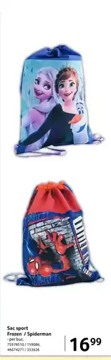 Selgros Sac sport Frozen / Spiderman Ofertă