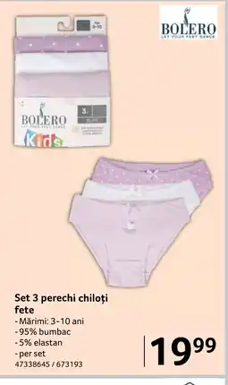 Selgros Set 3 perechi chiloţi fete Ofertă