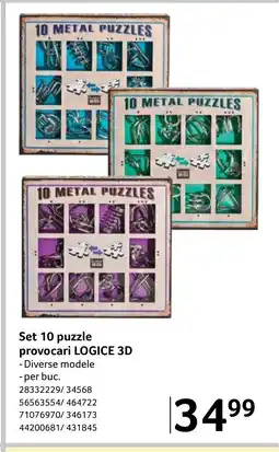 Selgros Set 10 puzzle provocari LOGICE 3D Ofertă