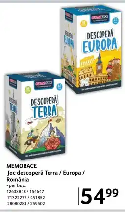 Selgros MEMORACE Joc descoperă Terra / Europa / România Ofertă