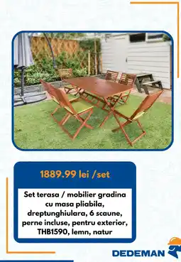 Dedeman Set terasa / mobilier gradina cu masa pliabila Ofertă