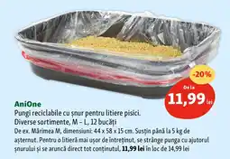 Fressnapf AniOne Pungi reciclabile cu şnur pentru litiere pisici Ofertă
