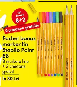 TEDI Pachet bonus marker fin Stabilo Point 88 Ofertă