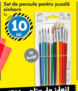 TEDI Set de pensule pentru școală Einhorn Ofertă